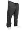 Thumbnail Charcoal open hem sweatpants worn from side angle.